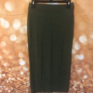 Olive green midi skirt